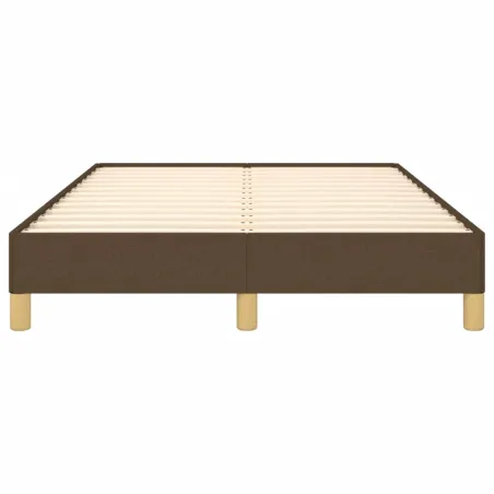 Cadre de lit sans matelas marron foncé 120x190 cm tissu