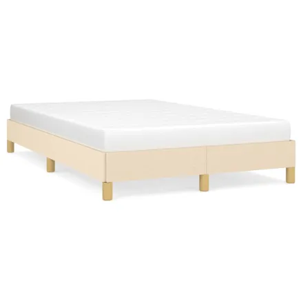 Cadre de lit sans matelas crème 120x190 cm tissu 2