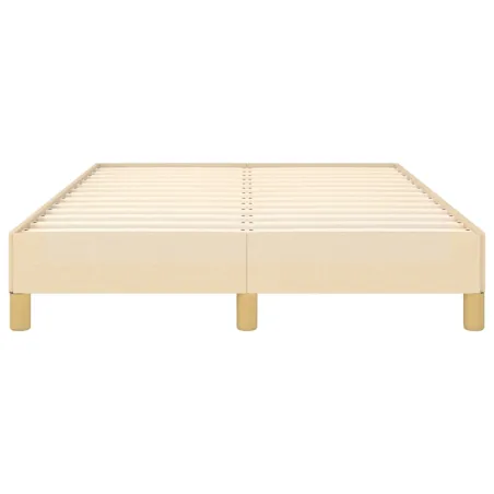 Cadre de lit sans matelas crème 120x190 cm tissu