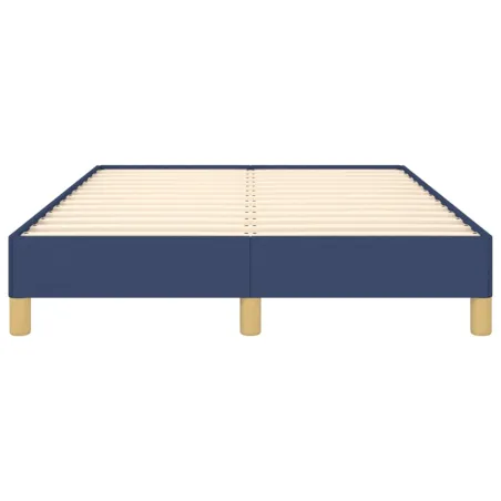 Cadre de lit sans matelas bleu 120x190 cm tissu
