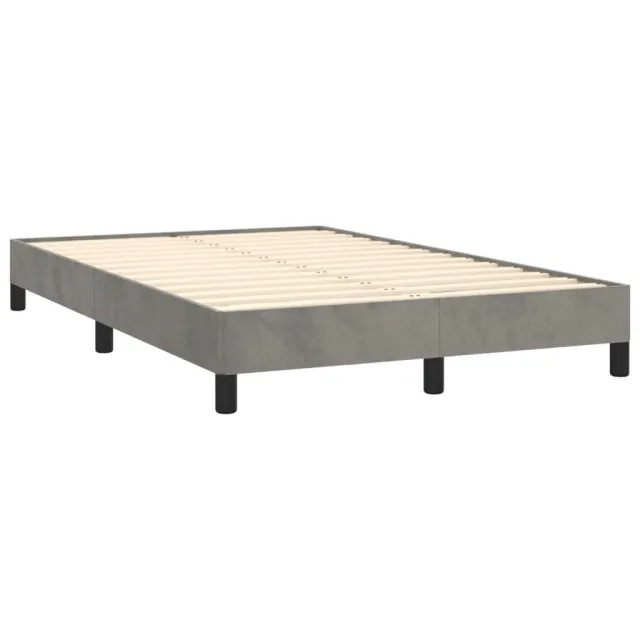 Cadre de lit sans matelas gris clair 120x190 cm velours