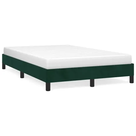 Cadre de lit sans matelas vert foncé 120x190 cm velours 2