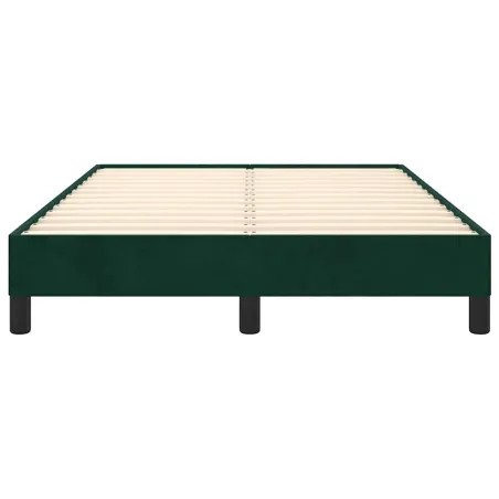 Cadre de lit sans matelas vert foncé 120x190 cm velours