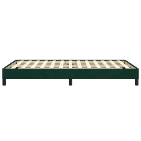 Cadre de lit sans matelas vert foncé 120x190 cm velours