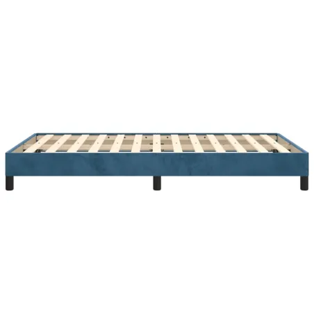 Cadre de lit sans matelas bleu foncé 120x190 cm velours