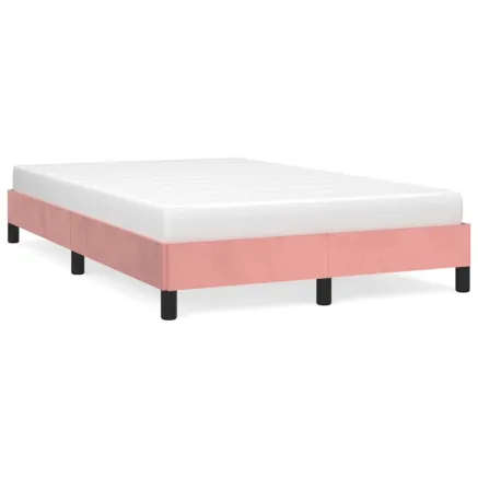 Cadre de lit sans matelas rose 120x190 cm velours 2