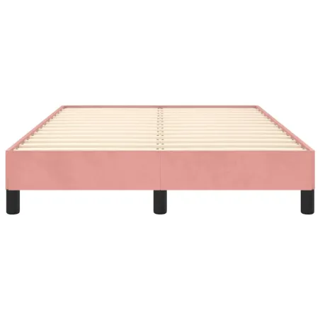 Cadre de lit sans matelas rose 120x190 cm velours