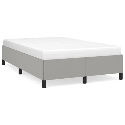 Cadre de lit sans matelas gris clair 120x190 cm tissu 2