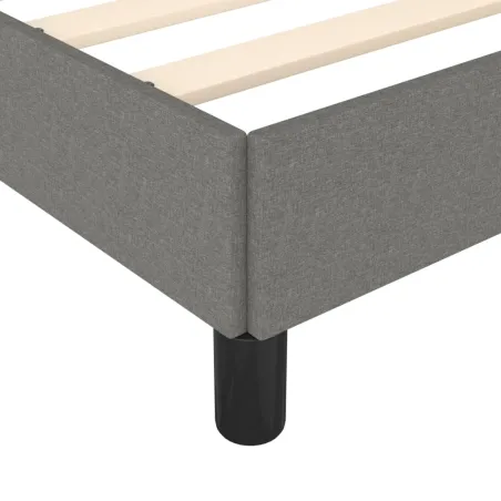 Cadre de lit sans matelas gris foncé 120x190 cm tissu