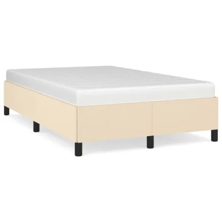 Cadre de lit sans matelas crème 120x190 cm tissu 2