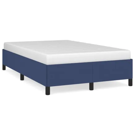 Cadre de lit sans matelas bleu 120x190 cm tissu 2