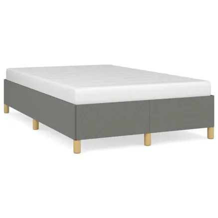 Cadre de lit sans matelas gris foncé 120x190 cm tissu 2