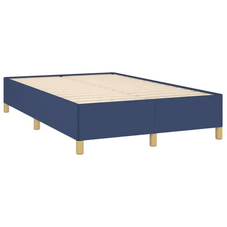 Cadre de lit sans matelas bleu 120x190 cm tissu