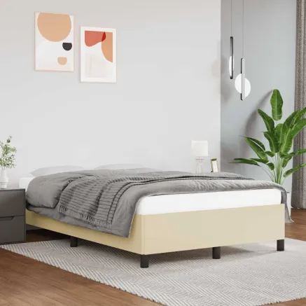 Cadre de lit sans matelas crème 120x190 cm similicuir