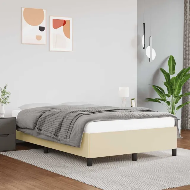 Cadre de lit sans matelas crème 120x190 cm similicuir