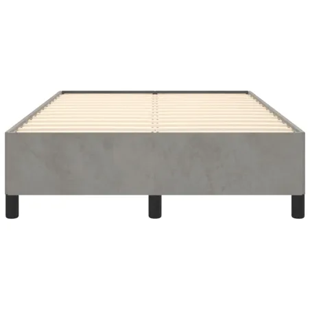 Cadre de lit sans matelas gris clair 120x190 cm velours