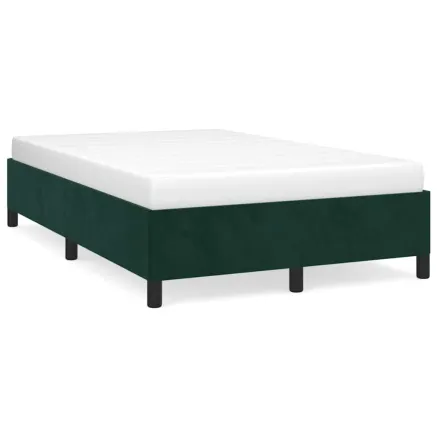 Cadre de lit sans matelas vert foncé 120x190 cm velours 2