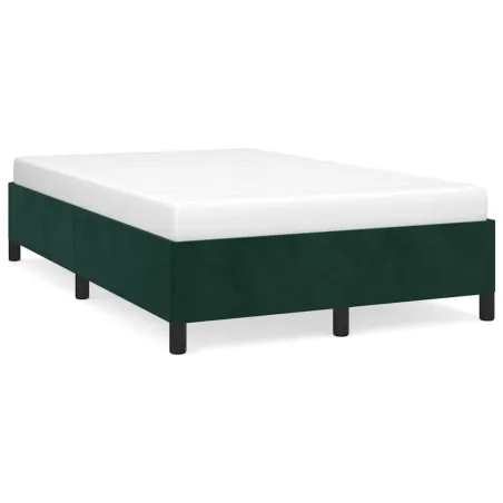 Cadre de lit sans matelas vert foncé 120x190 cm velours
