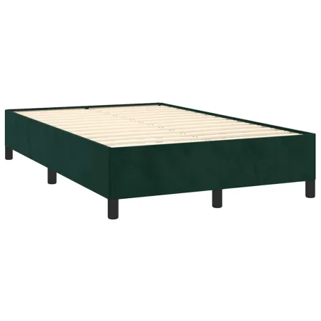 Cadre de lit sans matelas vert foncé 120x190 cm velours