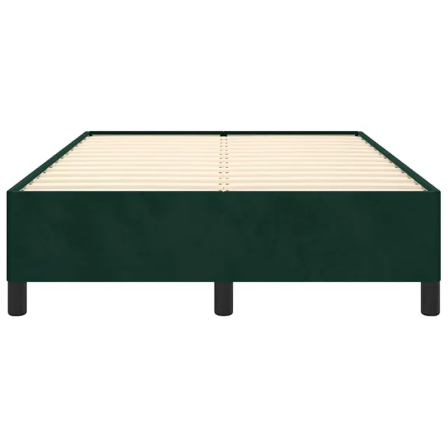 Cadre de lit sans matelas vert foncé 120x190 cm velours