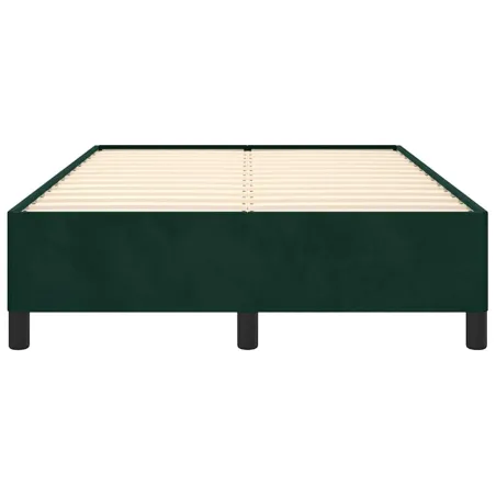 Cadre de lit sans matelas vert foncé 120x190 cm velours