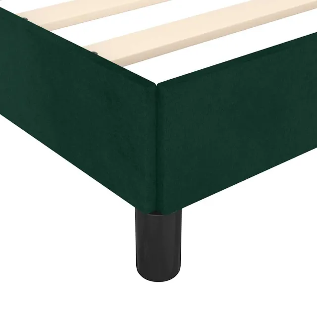 Cadre de lit sans matelas vert foncé 120x190 cm velours