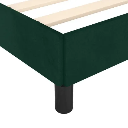 Cadre de lit sans matelas vert foncé 120x190 cm velours