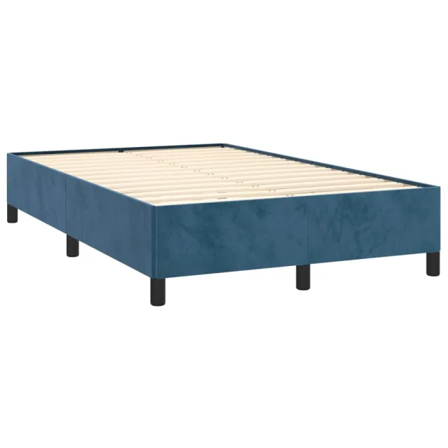 Cadre de lit sans matelas bleu foncé 120x190 cm velours