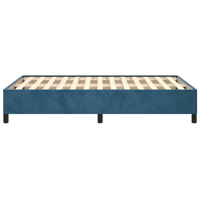 Cadre de lit sans matelas bleu foncé 120x190 cm velours