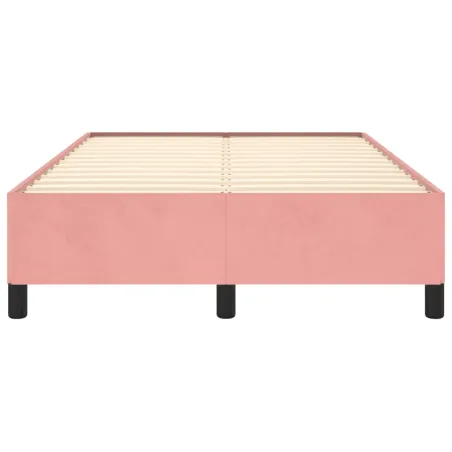 Cadre de lit sans matelas rose 120x190 cm velours