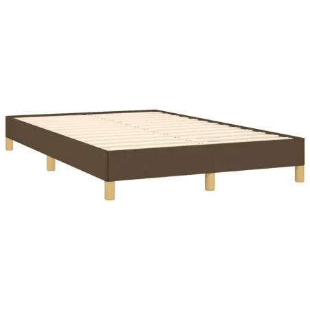 Sommier à lattes de lit et matelas marron foncé 120x190cm tissu