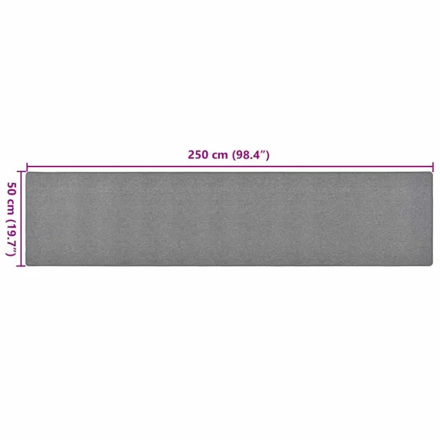 Tapis de couloir Gris foncé 50x250 cm