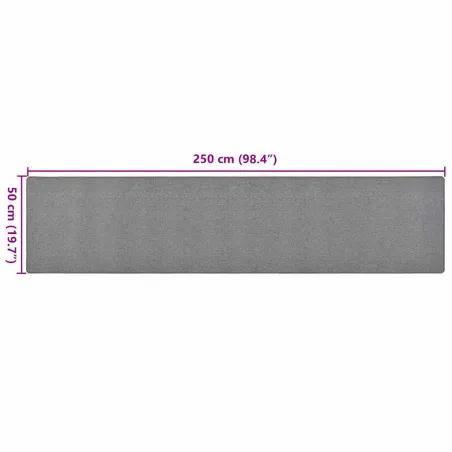 Tapis de couloir Gris foncé 50x250 cm