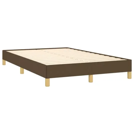 Sommier à lattes de lit et matelas marron foncé 120x190cm tissu
