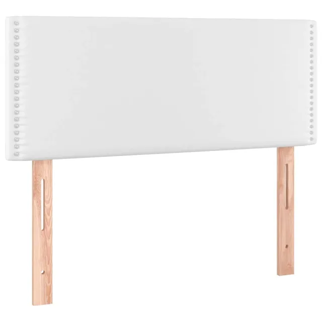 Sommier à lattes de lit matelas LED blanc 120x190 cm similicuir