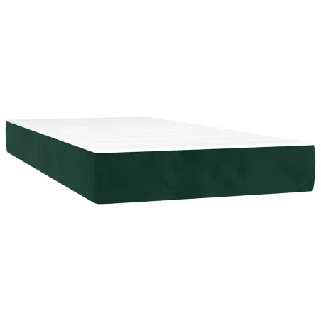 Sommier à lattes de lit avec matelas LED vert foncé 120x190 cm