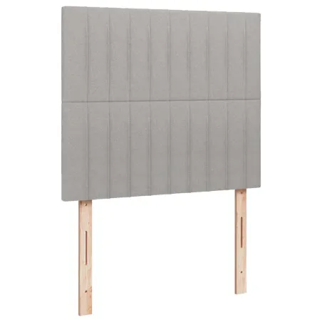 Sommier à lattes de lit et matelas gris clair 120x190 cm tissu