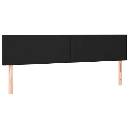 Sommier à lattes de lit avec matelas noir 120x190 cm similicuir