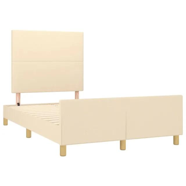 Cadre de lit sans matelas crème 120x190 cm tissu