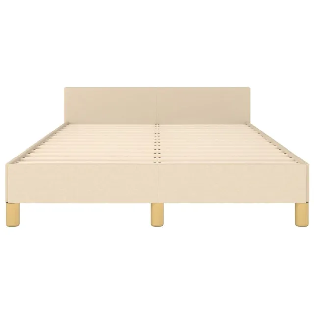 Cadre de lit sans matelas crème 120x190 cm tissu