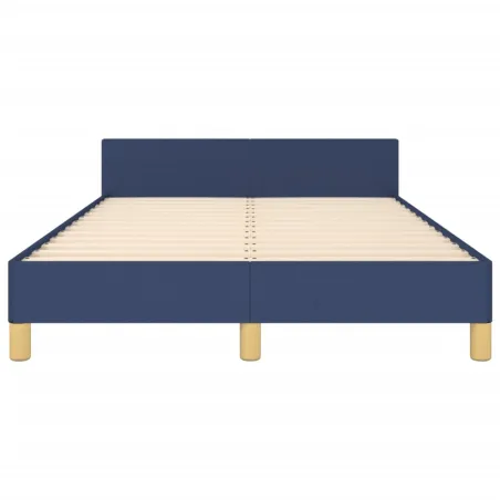 Cadre de lit sans matelas bleu 120x190 cm tissu