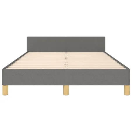 Cadre de lit sans matelas gris foncé 120x190 cm tissu
