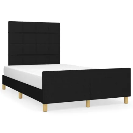 Cadre de lit sans matelas noir 120x190 cm tissu 2