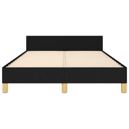 Cadre de lit sans matelas noir 120x190 cm tissu