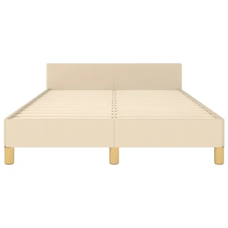 Cadre de lit sans matelas crème 120x190 cm tissu