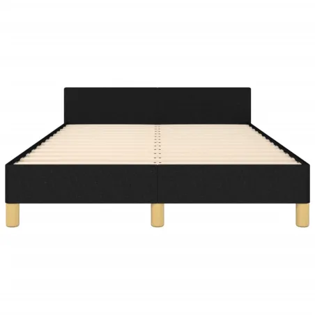 Cadre de lit sans matelas noir 120x190 cm tissu