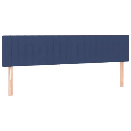 Cadre de lit sans matelas bleu 120x190 cm tissu