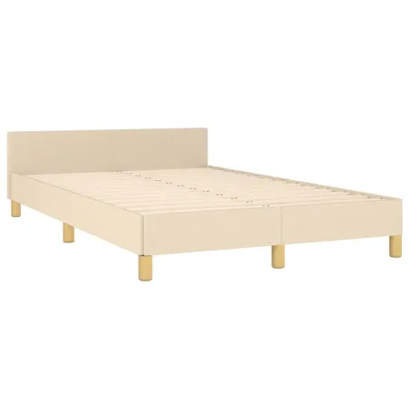 Cadre de lit sans matelas crème 120x190 cm tissu