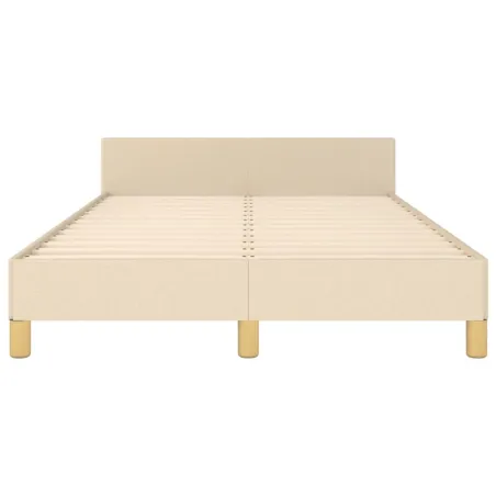 Cadre de lit sans matelas crème 120x190 cm tissu