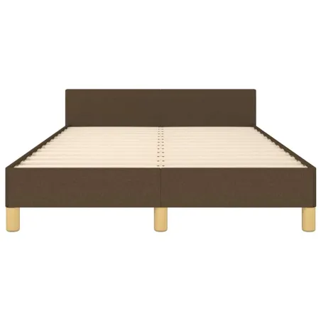 Cadre de lit sans matelas marron foncé 120x190 cm tissu